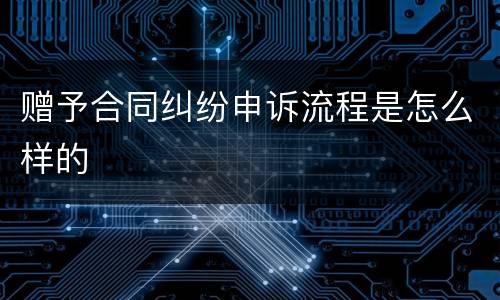 赠予合同纠纷申诉流程是怎么样的