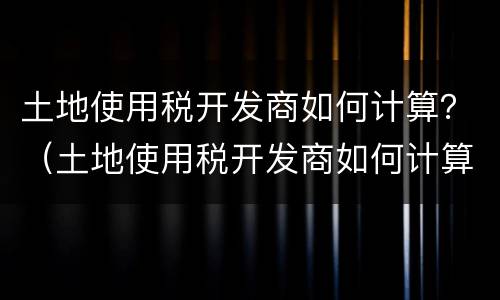 土地使用税开发商如何计算？（土地使用税开发商如何计算税率）