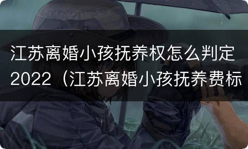 江苏离婚小孩抚养权怎么判定2022（江苏离婚小孩抚养费标准）