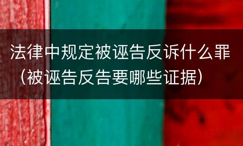 法律中规定被诬告反诉什么罪（被诬告反告要哪些证据）