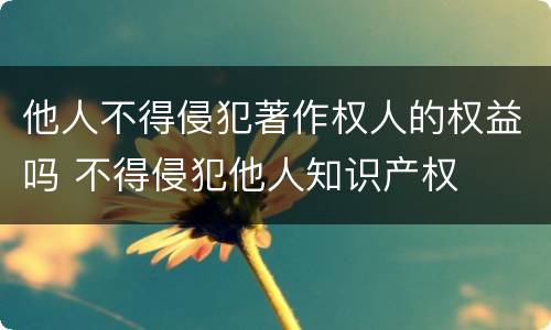 他人不得侵犯著作权人的权益吗 不得侵犯他人知识产权
