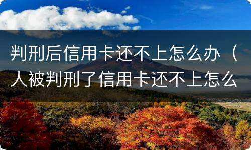 判刑后信用卡还不上怎么办（人被判刑了信用卡还不上怎么办）