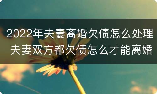 2022年夫妻离婚欠债怎么处理 夫妻双方都欠债怎么才能离婚