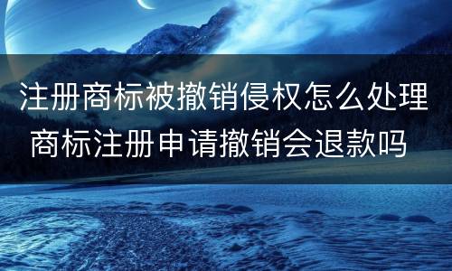 注册商标被撤销侵权怎么处理 商标注册申请撤销会退款吗