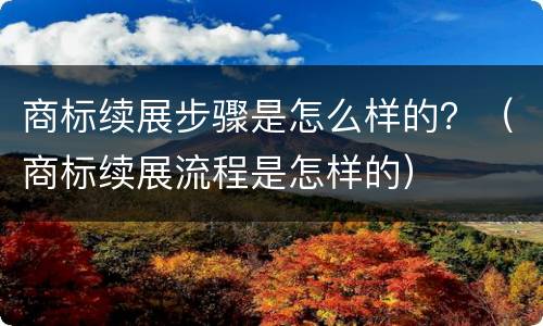商标续展步骤是怎么样的？（商标续展流程是怎样的）