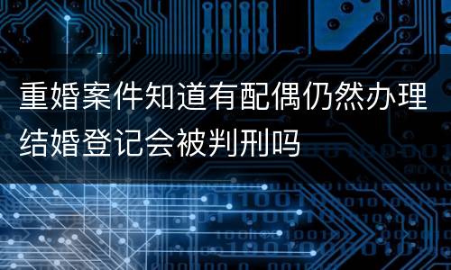 重婚案件知道有配偶仍然办理结婚登记会被判刑吗