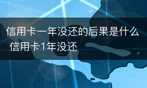 信用卡一年没还的后果是什么 信用卡1年没还