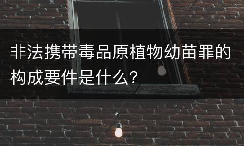 非法携带毒品原植物幼苗罪的构成要件是什么？