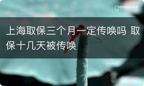 上海取保三个月一定传唤吗 取保十几天被传唤