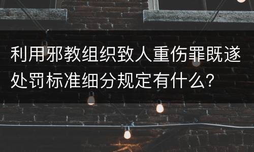 利用邪教组织致人重伤罪既遂处罚标准细分规定有什么？