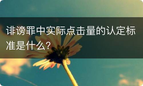诽谤罪中实际点击量的认定标准是什么？