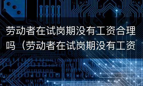 劳动者在试岗期没有工资合理吗（劳动者在试岗期没有工资合理吗怎么办）