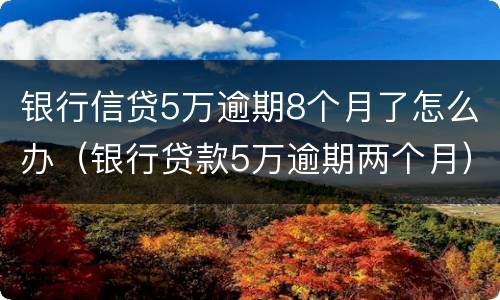 银行信贷5万逾期8个月了怎么办（银行贷款5万逾期两个月）