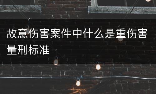 故意伤害案件中什么是重伤害量刑标准