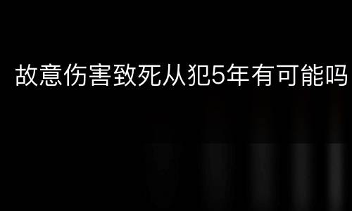 故意伤害致死从犯5年有可能吗