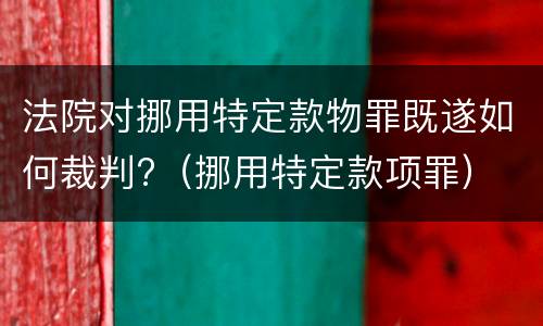 法院对挪用特定款物罪既遂如何裁判?（挪用特定款项罪）
