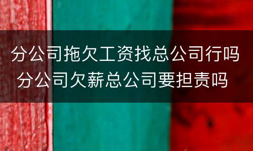 分公司拖欠工资找总公司行吗 分公司欠薪总公司要担责吗
