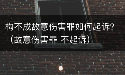 构不成故意伤害罪如何起诉？（故意伤害罪 不起诉）