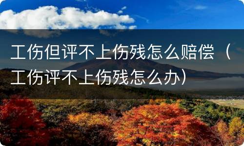 工伤但评不上伤残怎么赔偿（工伤评不上伤残怎么办）