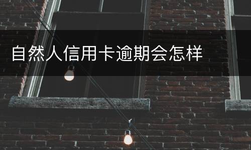 自然人信用卡逾期会怎样
