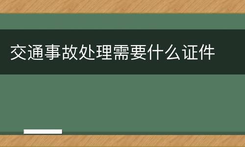 交通事故处理需要什么证件