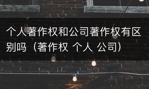 个人著作权和公司著作权有区别吗（著作权 个人 公司）