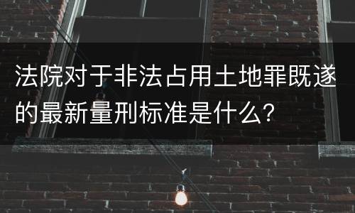 法院对于非法占用土地罪既遂的最新量刑标准是什么？