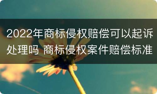 2022年商标侵权赔偿可以起诉处理吗 商标侵权案件赔偿标准