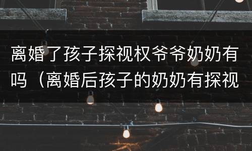 离婚了孩子探视权爷爷奶奶有吗（离婚后孩子的奶奶有探视权吗）