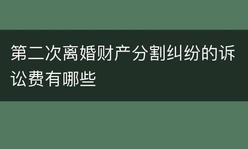 第二次离婚财产分割纠纷的诉讼费有哪些