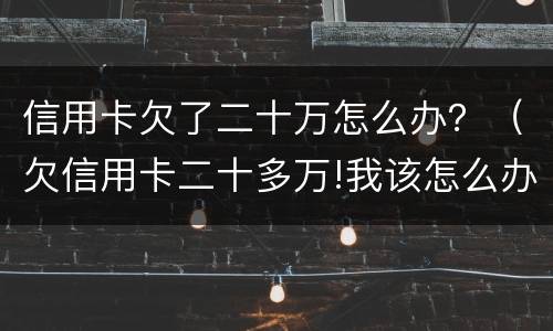 信用卡欠了二十万怎么办？（欠信用卡二十多万!我该怎么办）