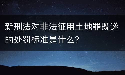 新刑法对非法征用土地罪既遂的处罚标准是什么？