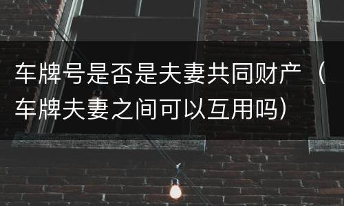 车牌号是否是夫妻共同财产（车牌夫妻之间可以互用吗）