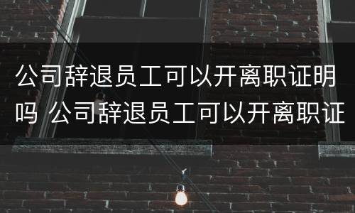 公司辞退员工可以开离职证明吗 公司辞退员工可以开离职证明吗怎么办