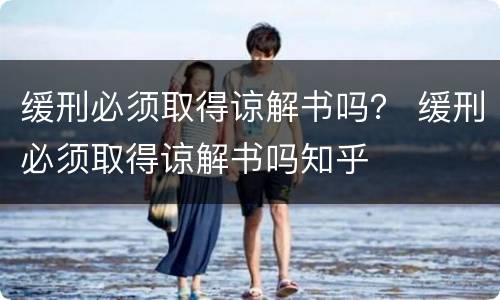缓刑必须取得谅解书吗？ 缓刑必须取得谅解书吗知乎