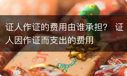 证人作证的费用由谁承担？ 证人因作证而支出的费用