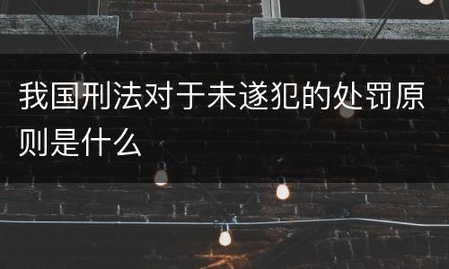 我国刑法对于未遂犯的处罚原则是什么