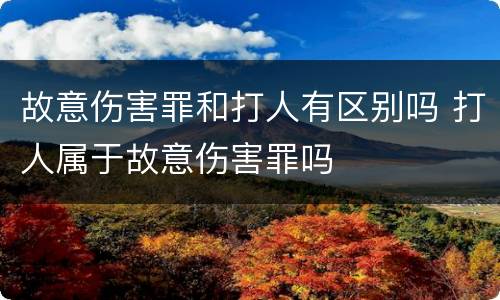 故意伤害罪和打人有区别吗 打人属于故意伤害罪吗
