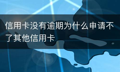 信用卡没有逾期为什么申请不了其他信用卡