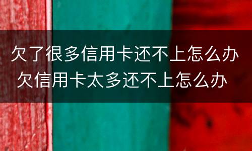 欠了很多信用卡还不上怎么办 欠信用卡太多还不上怎么办
