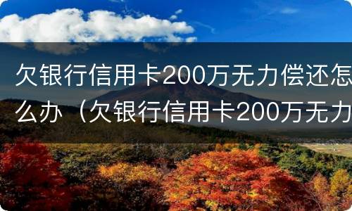 欠银行信用卡200万无力偿还怎么办（欠银行信用卡200万无力偿还怎么办理）