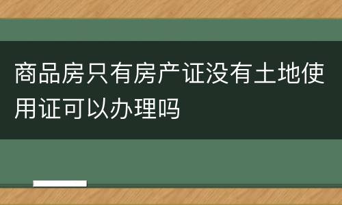 商品房只有房产证没有土地使用证可以办理吗
