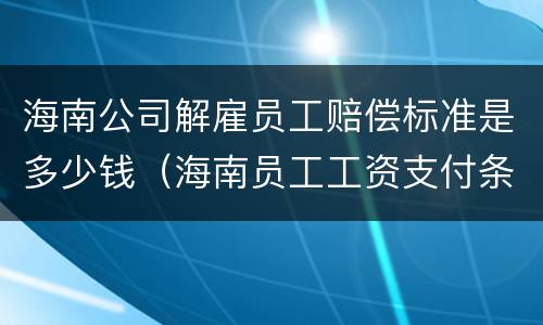 海南公司解雇员工赔偿标准是多少钱（海南员工工资支付条例）