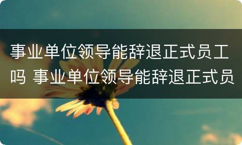 事业单位领导能辞退正式员工吗 事业单位领导能辞退正式员工吗怎么办
