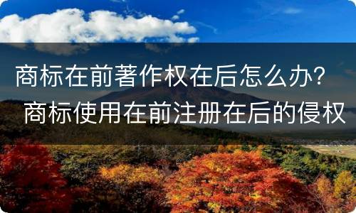 商标在前著作权在后怎么办？ 商标使用在前注册在后的侵权