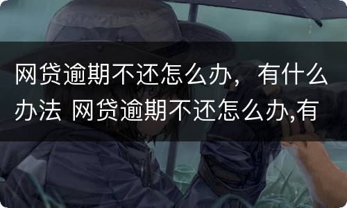 网贷逾期不还怎么办，有什么办法 网贷逾期不还怎么办,有什么办法吗