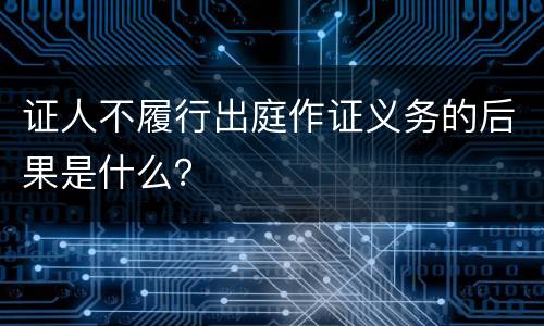 证人不履行出庭作证义务的后果是什么？