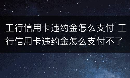 工行信用卡违约金怎么支付 工行信用卡违约金怎么支付不了