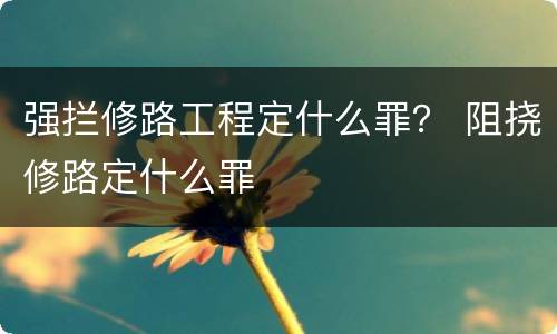 强拦修路工程定什么罪？ 阻挠修路定什么罪