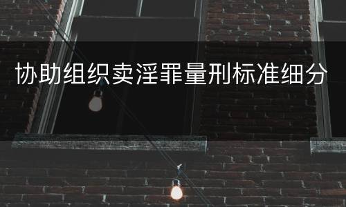 协助组织卖淫罪量刑标准细分